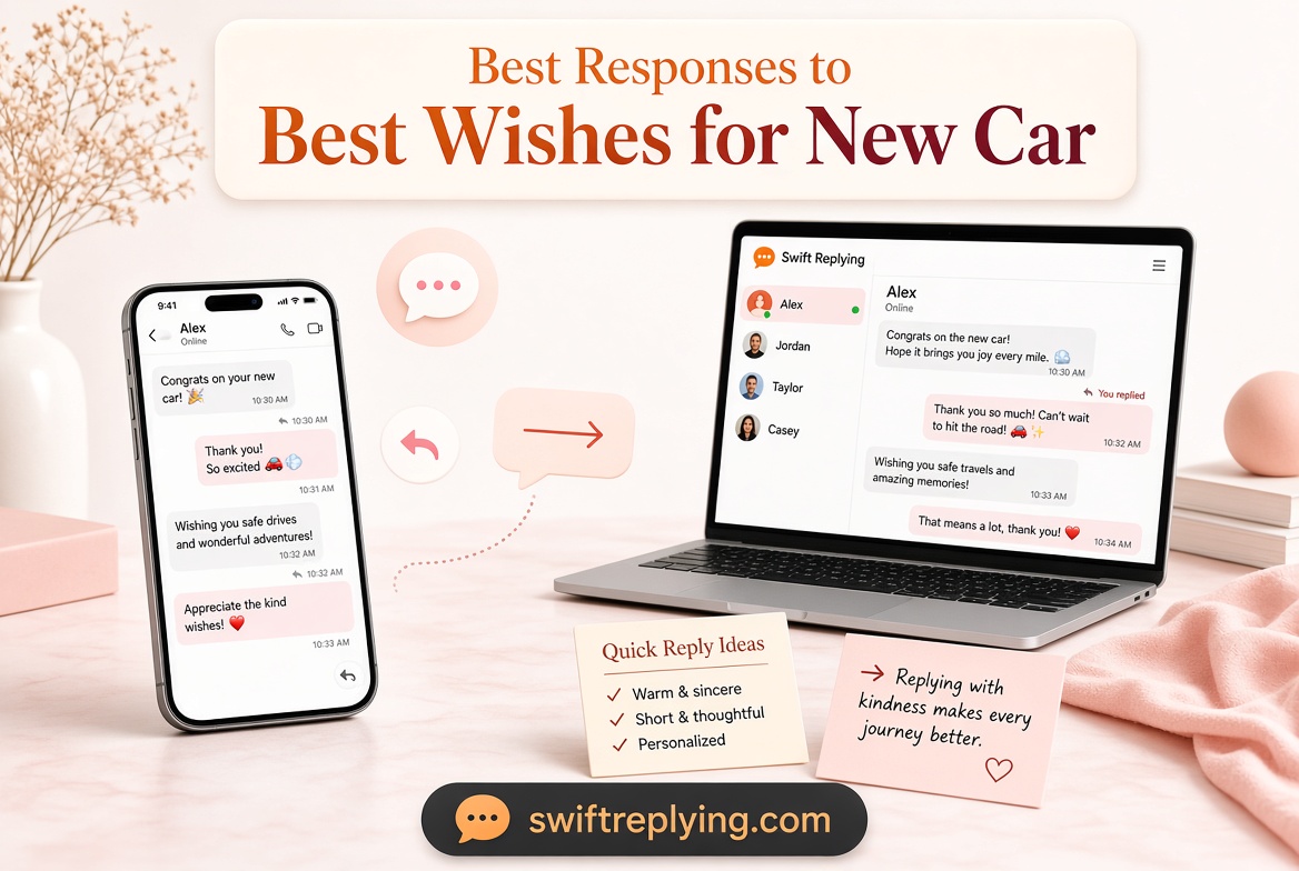 Best Responses to Best Wishes for New Car