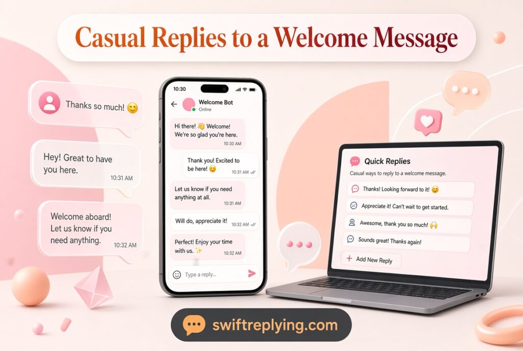 Casual Replies to a Welcome Message