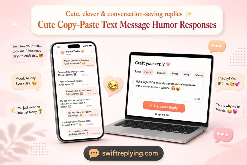 Cute Copy-Paste Text Message Humor Responses