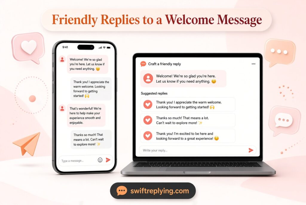 Friendly Replies to a Welcome Message