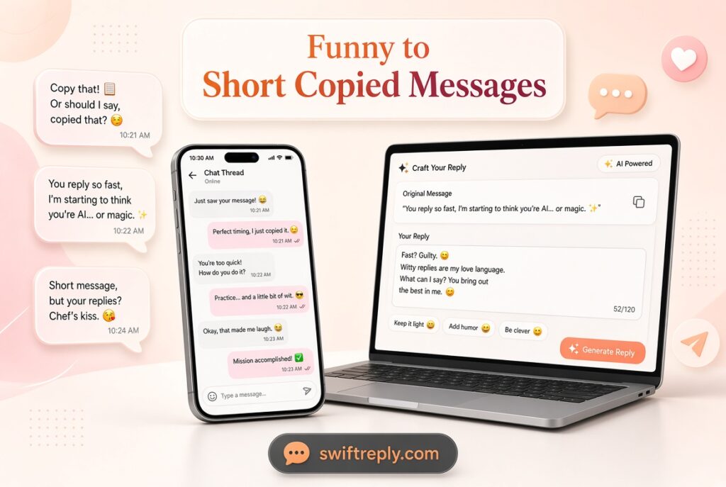 Funny Replies to Short Copied Messages