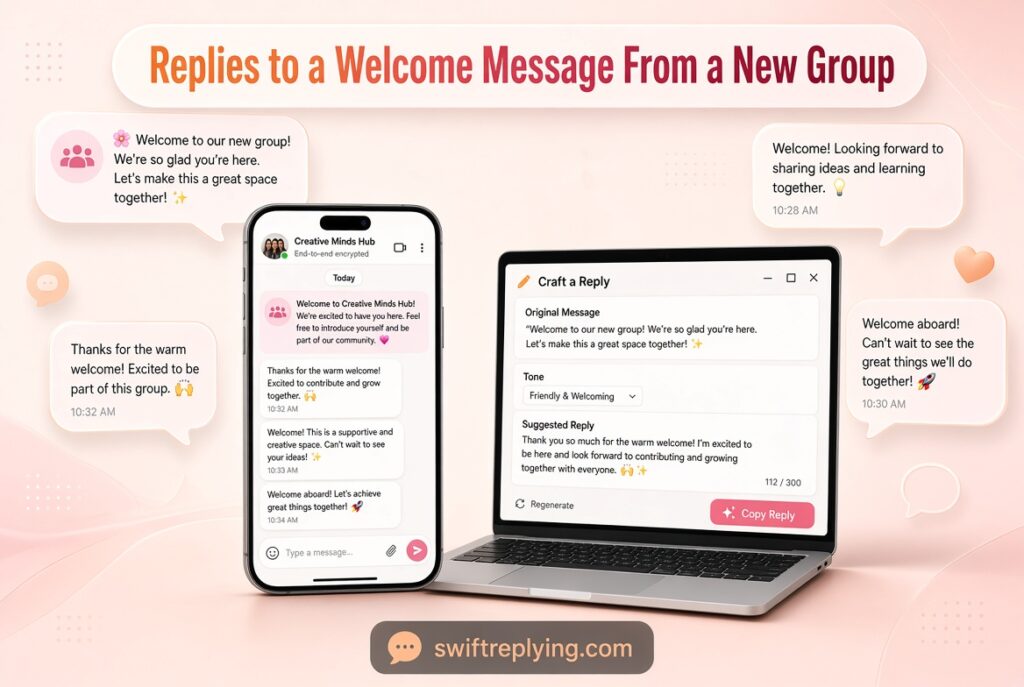Replies to a Welcome Message From a New Group
