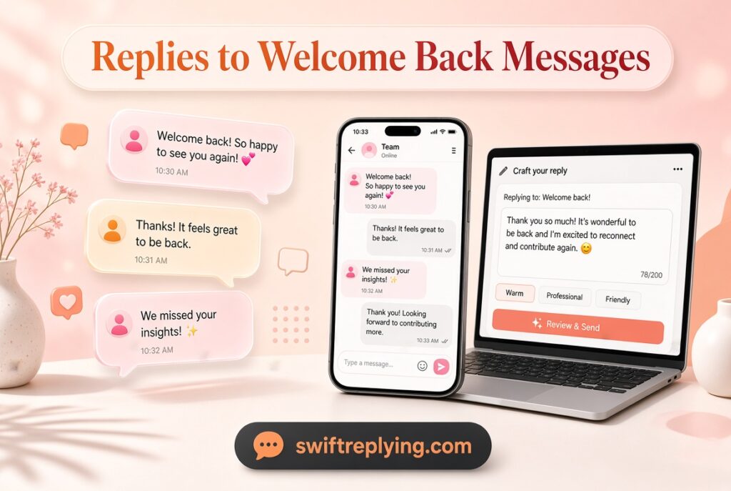 Replies to Welcome Back Messages