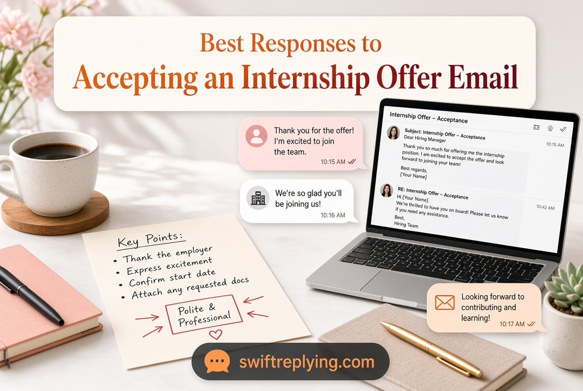 Best Responses to Accepting an Internship Offer Email
