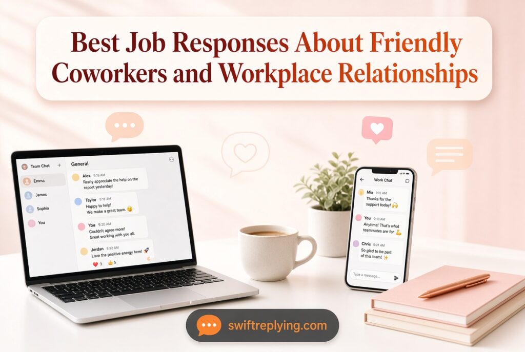 Best Job Responses About Friendly Coworkers and Workplace Relationships