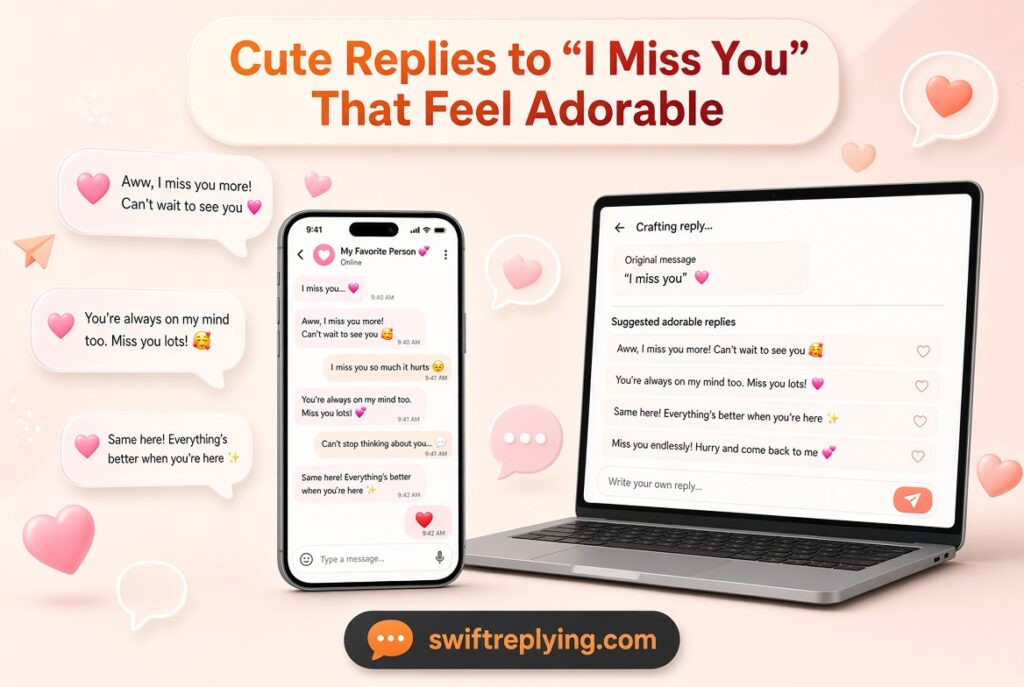Cute Replies to “I Miss You” That Feel Adorable
