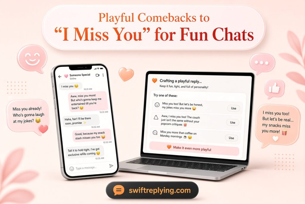 Playful Comebacks to “I Miss You” for Fun Chats