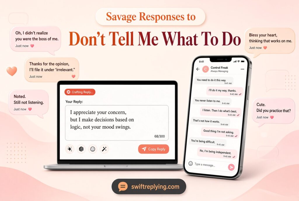 Savage Responses to “Don’t Tell Me What To Do”
